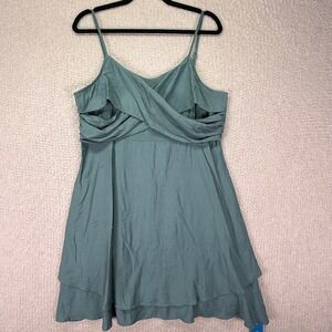 Cupshe‎ Mini Dress NWT Criss Cross Ruffle Hem Sleeveless Casual Green Size XL